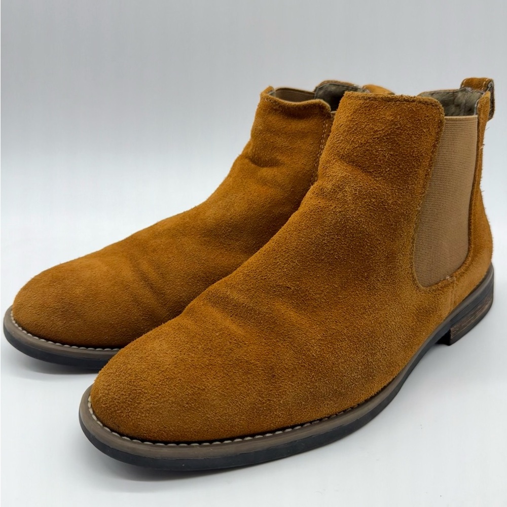 Bruno Marc Men's Shoes Brown 8M Suede Leather Slip On Comfort Chelsea Boots